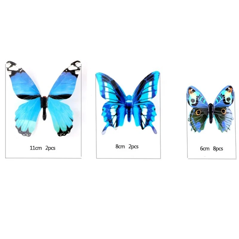 New 12Pcs Fashion 3D Luminous Butterfly Creative Wall Sticker For DIY Wall Stick - Image 3 of 4