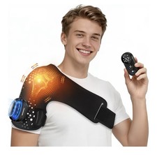 XL Cordless Shoulder Heating Pad with Massage, Magnetic Detachable Remote