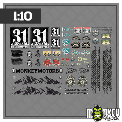 RC Crawler Aufkleber Set C 1:10 1:14 Monkeymotors Offroad Modellbau Sticker
