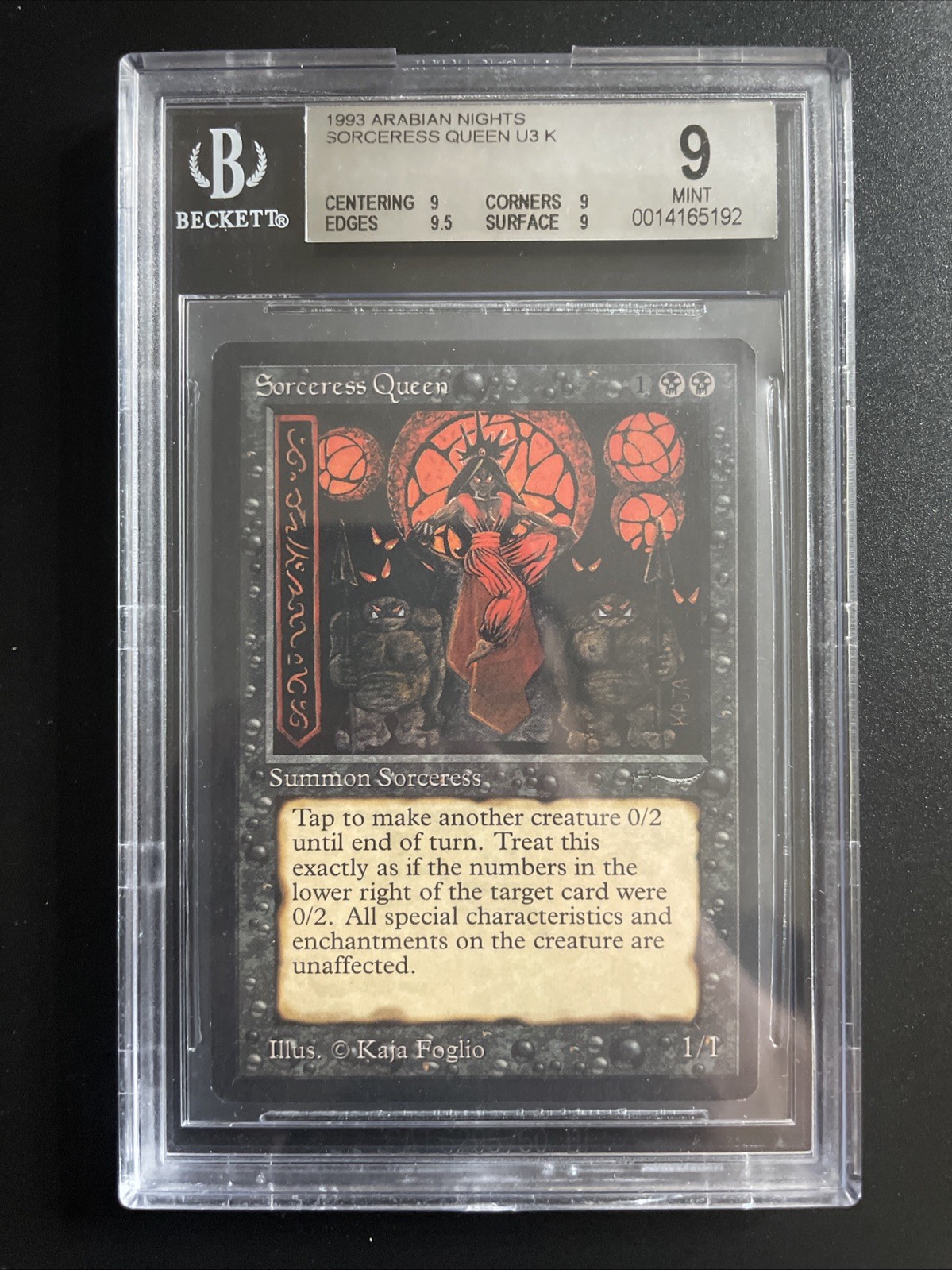 MTG Sorceress Queen BGS 9Q+ Arabian Nights 1993 Graded NM