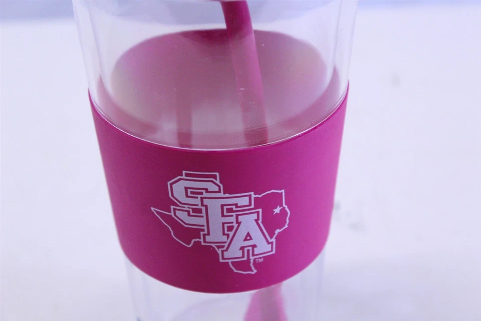 Vaso de paja rosa NCAA Stephen F. Austin Lumberjacks, 22 onzas Foto 2 de 4