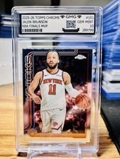 2025-26 Topps Chrome Jalen Brunson NBA Finals MVP #101 GMG Graded 10 Gem 💎