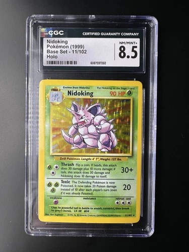 1999 Pokemon Base Set Unlimited 11/102 Nidoking Holo CGC 8.5 NM