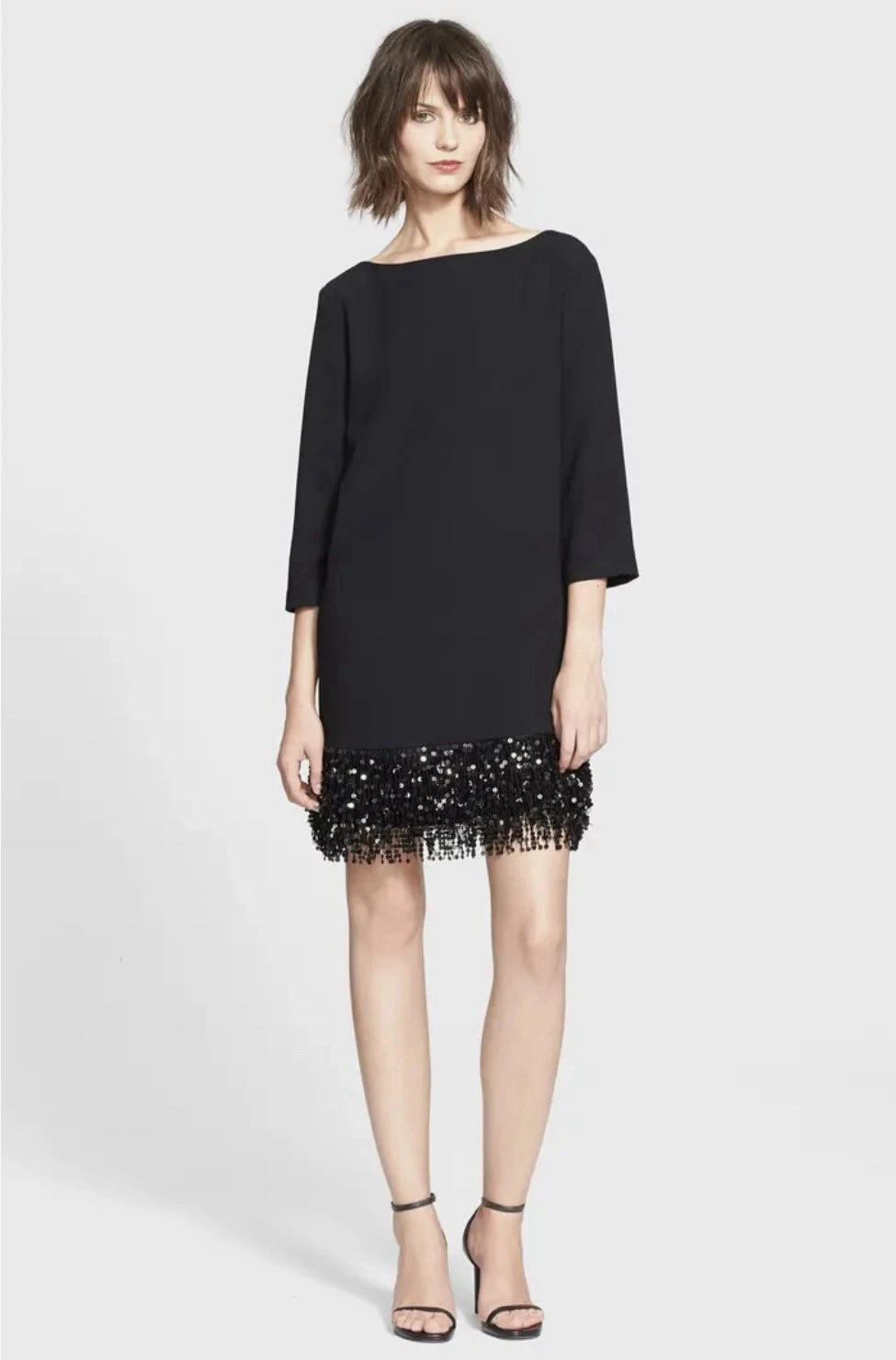Minidress nuovo con etichette Kate Spade New York paillettes frange. Taglia 6
