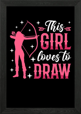 This girl loves to draw Framed Wall Art Poster Canvas Print Picture