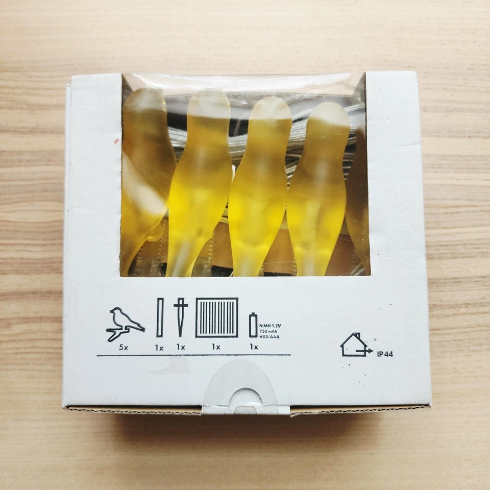 Retired IKEA Solvinden Solar Powered Bird String Lights - Frosted Yellow - Image 3 of 4