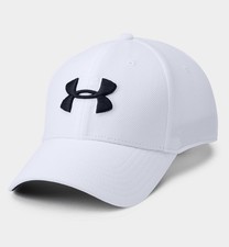 UNDER ARMOUR Blitzing 3.0 Men s Stretch Fit Cap Hat White/Black M/L 1305036-100