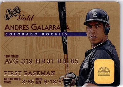 1995 Donruss Studio Gold #42 of 50 Andres Galarraga Authorized Signature AU444 - Image 1 of 3