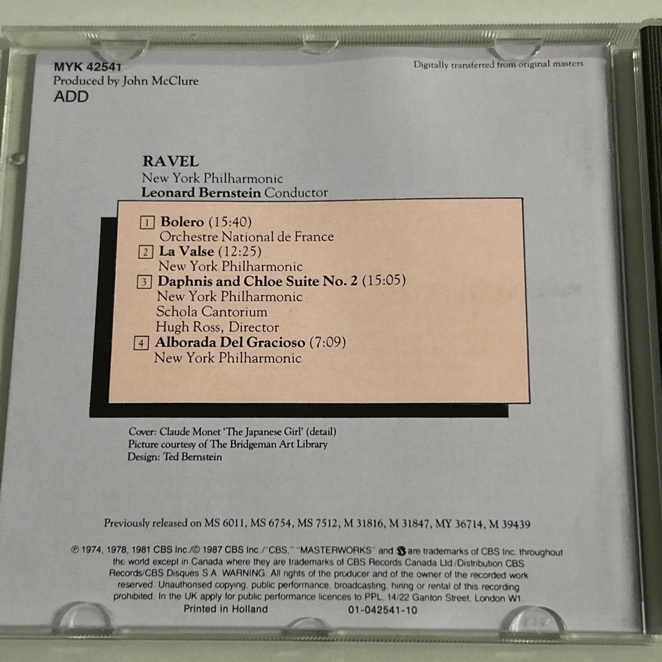 Ravel Bolero- La Valse - Daphnis & Chloe Suite No. 2 - Alb... | CD - Bild 4 von 4