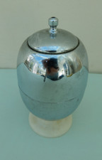 VINTAGE EVERHOT ART DECO CHROME & BAKELITE EGG WARMER ~ EGG CUP