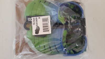 Rugged Shark Toddler Boy Size 8 Green/Blue Fur Lined EVA Clog NWT