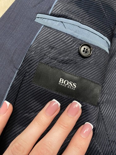 Hugo Boss Herren Seide-Wolle Anzug 2 Knöpfe Blazer + Hose Größe 56 (XL) - Bild 4 von 14