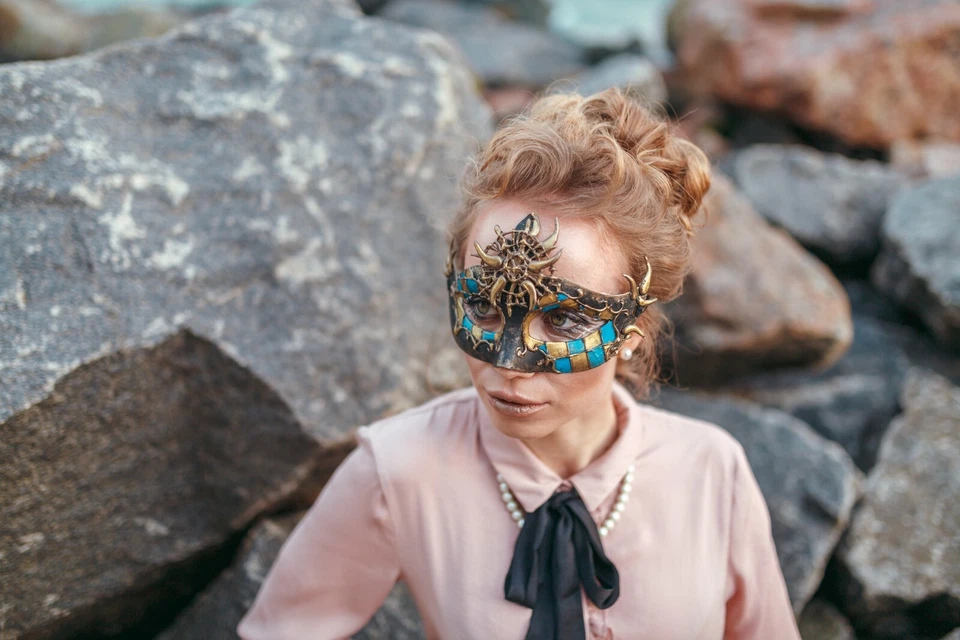 Masquerade Handmade Fantasy Mask - Image 2 of 2