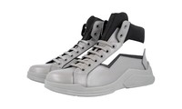 Prada Leder Polarius Prax High-Top Sneaker Stiefel 4T2802 Grau Neu - 9 43