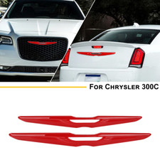 2x Red Front Rear Badge Emblem Molding Cover Trim Overlay For Chrysler 300 15