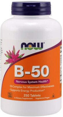 NOW FOODS, VITAMIN B-50 B-Komplex Nervensystem Energy 250 Tabletten SUPER PREIS