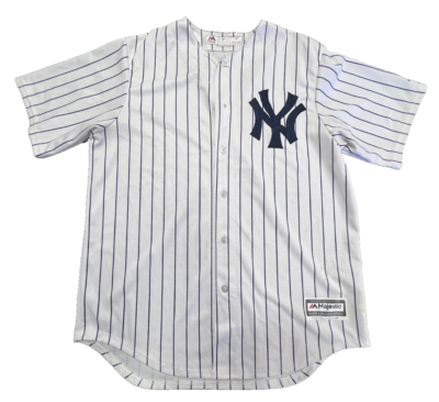 New York Yankees Majestic Cool Base MLB Baseball White Stripe