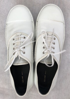 CELINE / シューズ/40/WHT// Celine Women Shoes Size 40 NIB Lace Up Sneaker Optic White | eBay