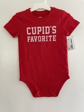 Carter's Baby Boy Cupid's Favorite Valentine's Day Short Sleeve Bodysuit Red 24M