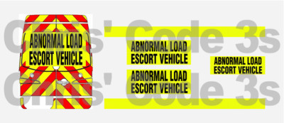 Code 3 selbstklebende Vinyl Aufkleber Anzug 1/43 1/50 - Abnormal Load Escort - Sprinter