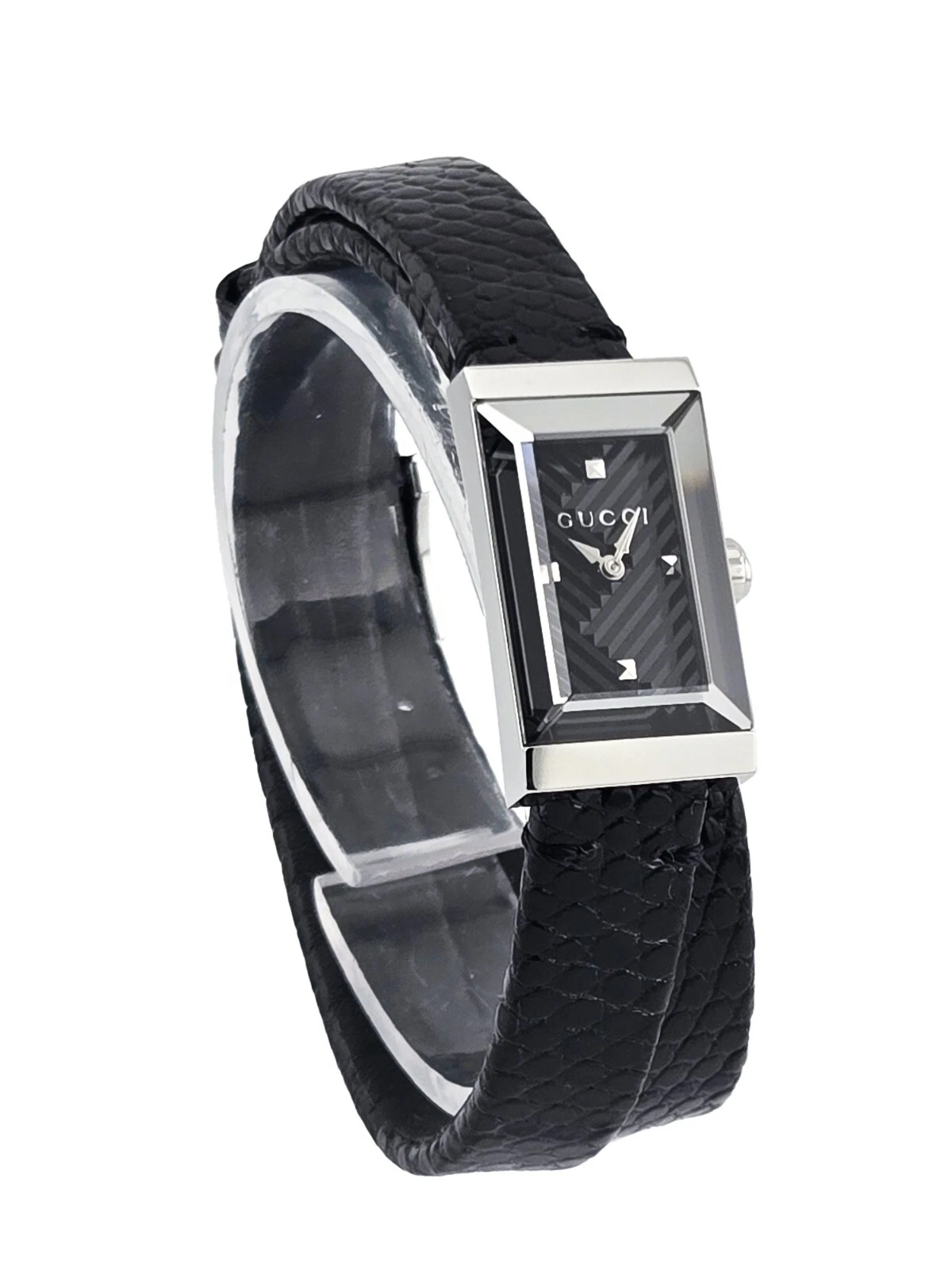 Gucci G-Frame YA147505 Black Dial Leather Strap Women's Watch | eBay