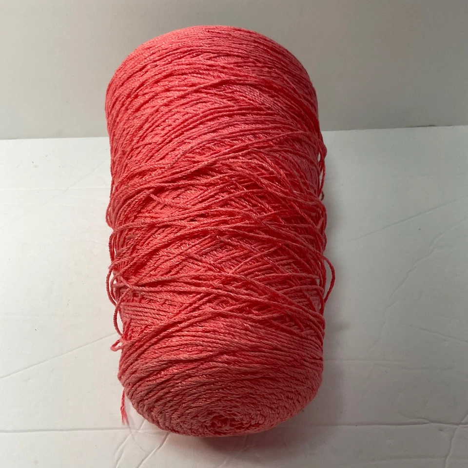 Yarn Cone No Label Coral Rayon Blend  Lace 3 Ply  1.500 YardsNewVintage - Image 3 of 4