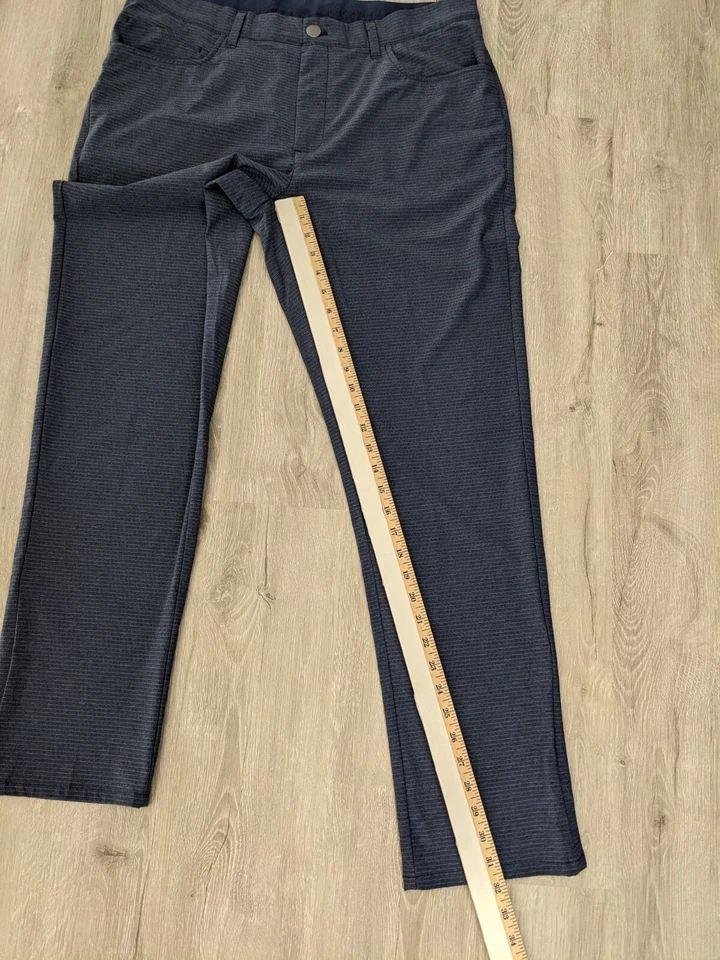 Pantalones de vestir Hickey Freeman para hombre 36x32 azul chino pierna recta elásticos informales Foto 4 de 4