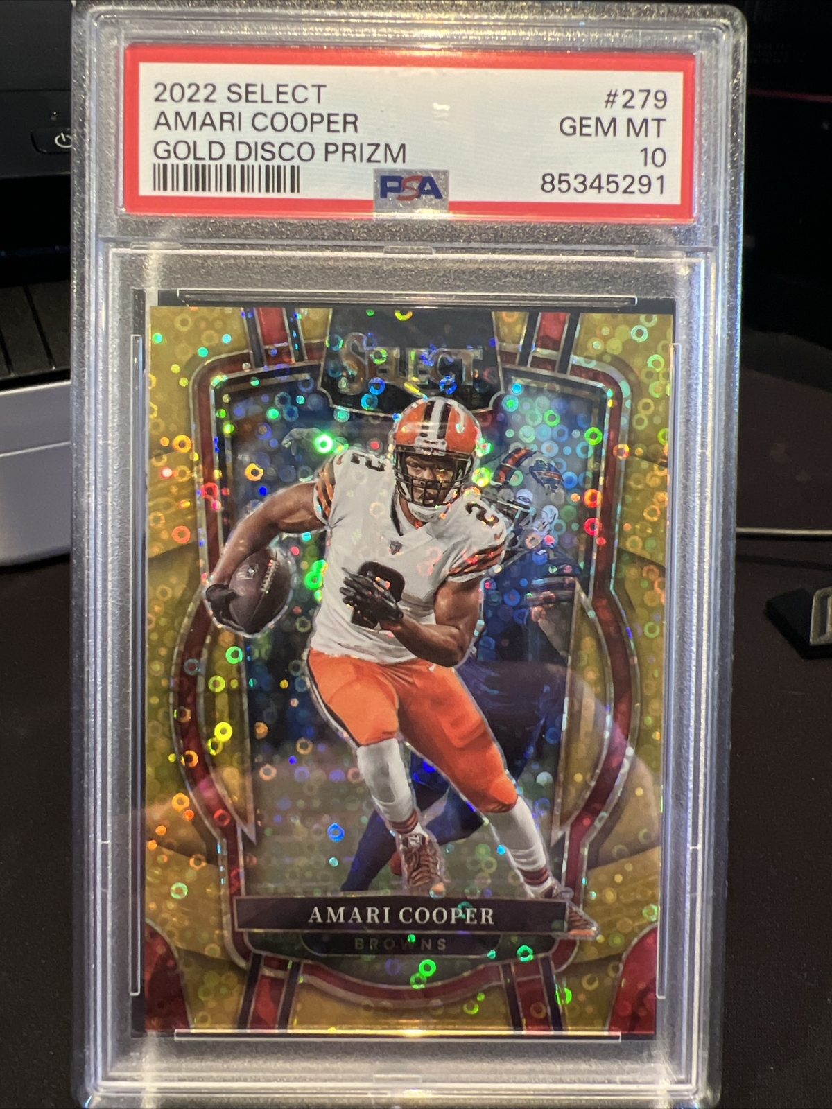 2022 Select Amari Cooper Club Level Gold Disco Prizm /10 #279 Browns PSA 10