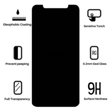 For iPhone 13 12 11 XS Max X XR 8 7 Tempered Glass Privacy Screen Protector Lot