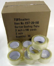 5 rolls Carton Sealing Clear Packing/Shipping/Box Tape- 2 Mil- 2" x 110 Yards