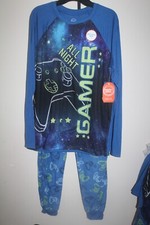 Wonder Nation Boys 2 Piece Gamer Glow in the Dark Pajama Set NWT