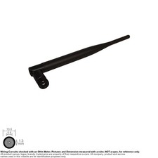 Antenna SMA RP WiFi Omni Directional 196mm 5dBi 2.4GHz Unbranded SKU 122226A