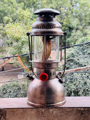 Lanterne Tempête Optimus 1200 M – Pétrole, Laiton Doré – Suède, Ancienne