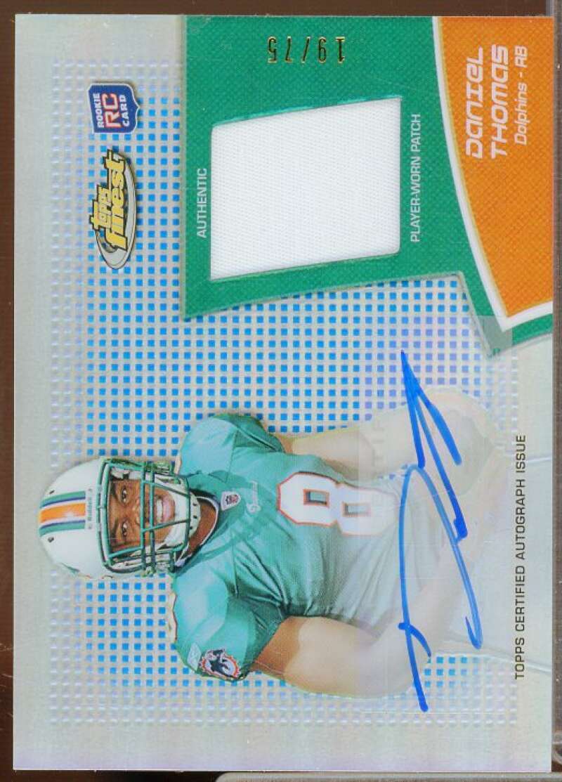 Daniel Thomas Rookie 2011 Finest Rookie Patch Autographs Blue Refractors #RAPDT 