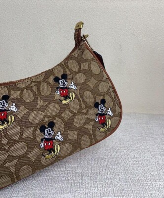 COACH x Disney Teri Signature Jacquard Mickey Shoulder Bag CM196