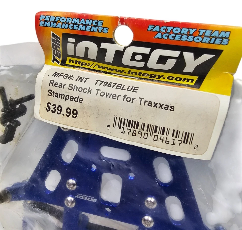 Integy Alloy Rear Shock Tower For Traxxas Stampede T7957 BLUE Discontinued NOS - Image 2 of 3