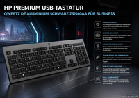 Hp Z9N40AA#ABD Verkabelte Usb Premium Qwertz Tastatur German Keyboard, Schwarz