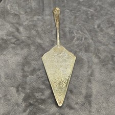 Vintage Silver Plated Etched Floral Cake Server Serrated Pie Slicer 11.25 Inch