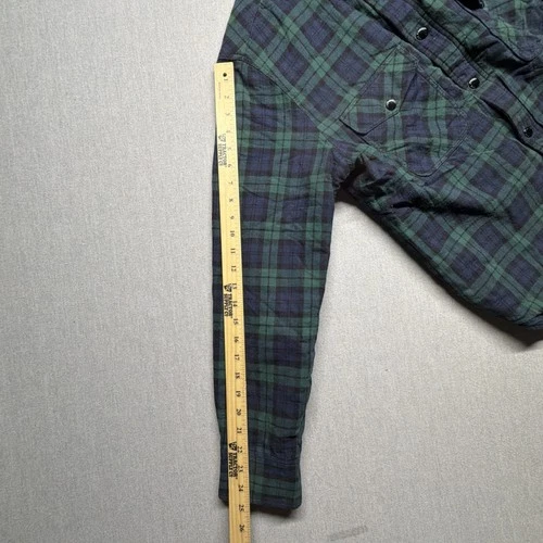 Rag & Bone Shacket Black Watch Plaid Insulated Medium Flannel Corduroy Collar image 7