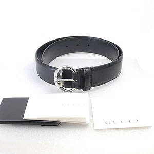 Gucci Ceinture Cuir Marron Foncé 80cm Boucle Argentée Accessoire Mode Homme
