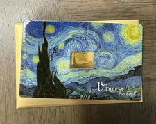 2025 .999 Fine Gold Vincent Van Gogh Bar Bullion 1/1000 oz. card 3000 Francs 