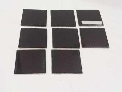 8PC US Ceramics Designers Choice 4-1/4'' Black Gloss Ceramic Tiles NOS #724764