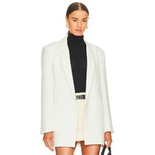 Bardot Double Breasted Blazer L Oversized Tailored Business Bridal White Maison