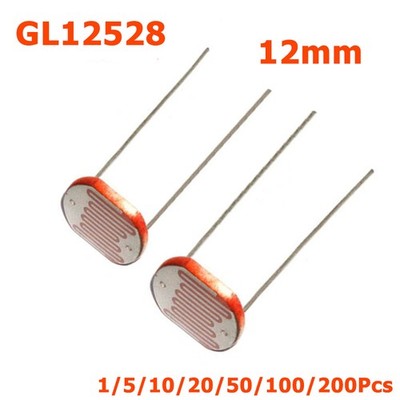 1/5/10/100Pcs 12mm Light Sensitive Dependent Resistor LDR Photoresistor GL12528