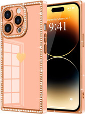 For Iphone 14 Pro Max Case Rectangle Bling Glitter for Women Girls Sparkle Diamo