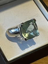 Vintage TGGC Sterling Silver Mint Green Statement Cocktail Ring