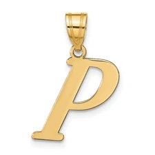 14k Yellow Gold Polished Letter P Initial Pendant