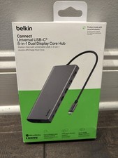 Belkin Connect Universal USB-C 8-in-1 Hub Dual Display 4K HDMI 100W PD 1GbE