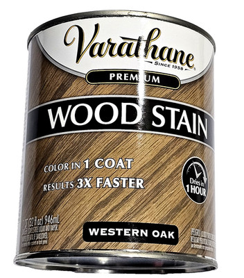 Varathane Premium Wood Stain Color In 1 Coat Dries In 1 Hour Western Oak 32oz