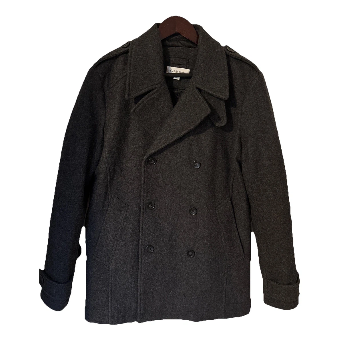 Pea Coat Gray Coats, Jackets & Vests for Men for sale - eBay
